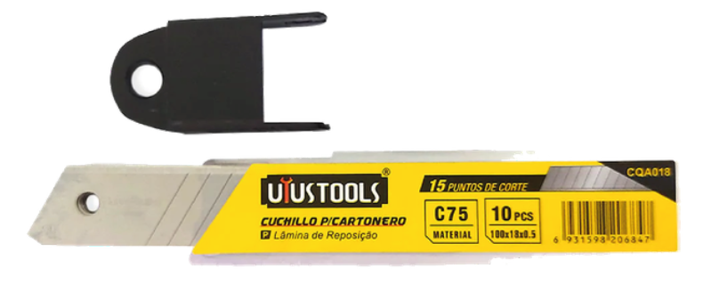 HOJA REPUESTO CUTTER 18MM 10 UDS CQA018 UYUSTOOL